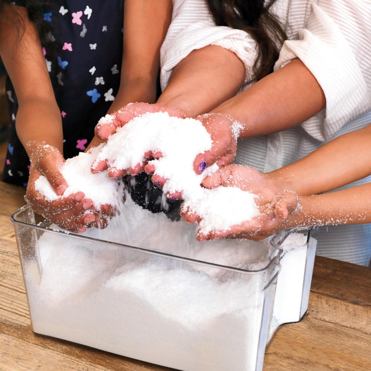 fake snow makes crunchy slime